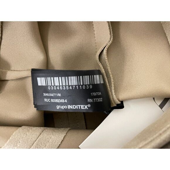 Zara Womens Mini Skirt S Small Tan Short Belted Faux Suede 3046/354 NWT - Picture 7 of 10